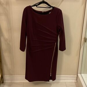 Ivanka Trump Burgundy Dress with Gold Zipper